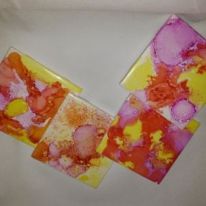 Hand Painted Coaster Set